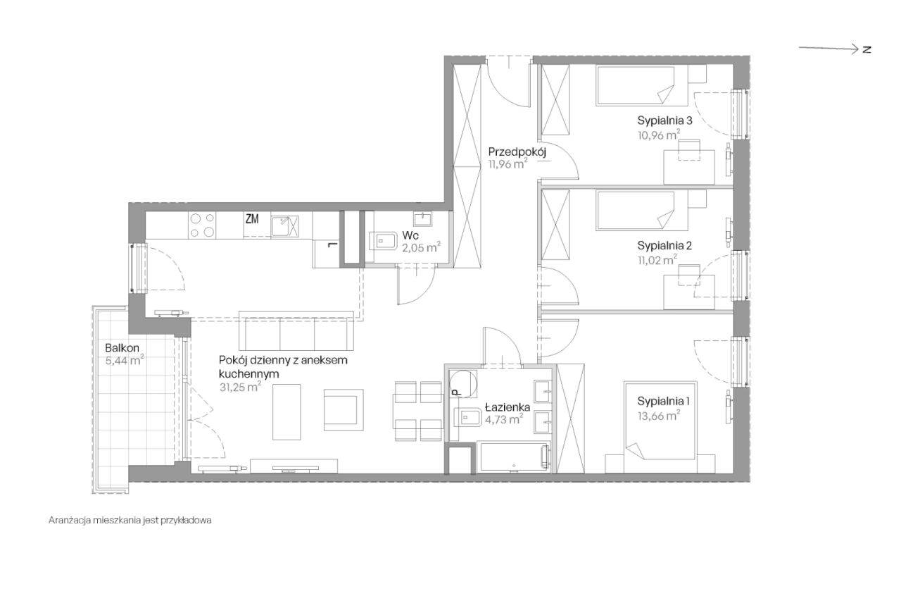 Mieszkanie 4-pokojowe Kraków Czyżyny, ul. Romana Ciesielskiego. Zdjęcie 14
