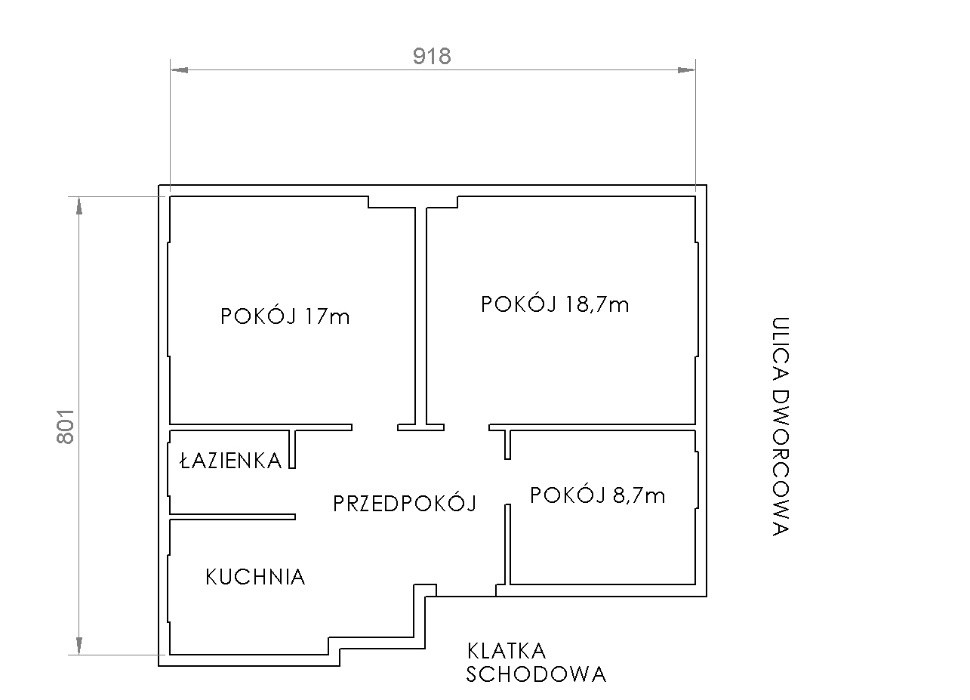 Mieszkanie 3-pokojowe Wałcz, ul. Dworcowa. Zdjęcie 1