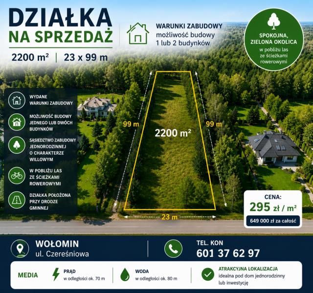 Działka budowlana Wołomin Mironowe Górki. Zdjęcie 1