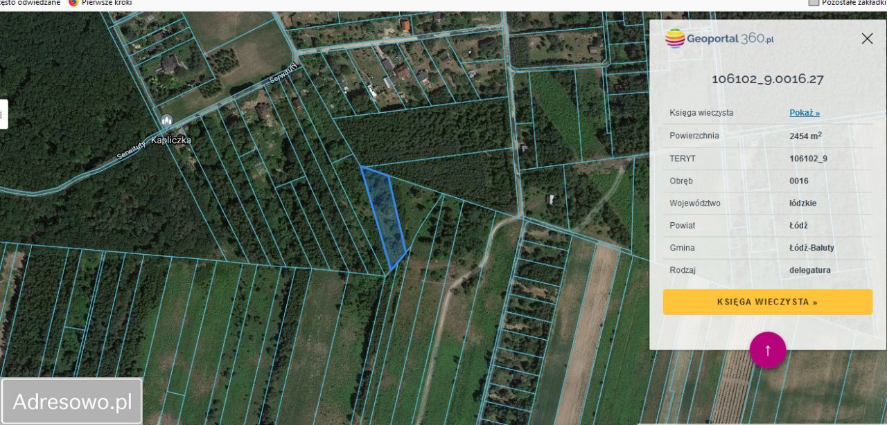 Działka rolna Łódź Bałuty, ul. Serwituty