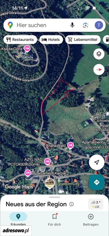 Działka budowlana Ściegny. Zdjęcie 2