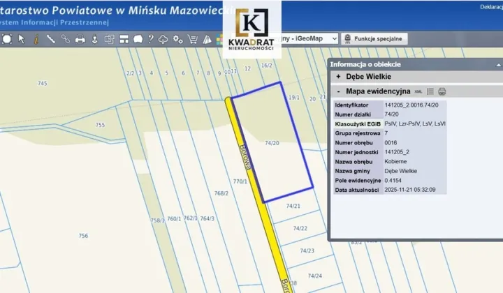 Działka budowlana Kobierne, ul. Ułańska