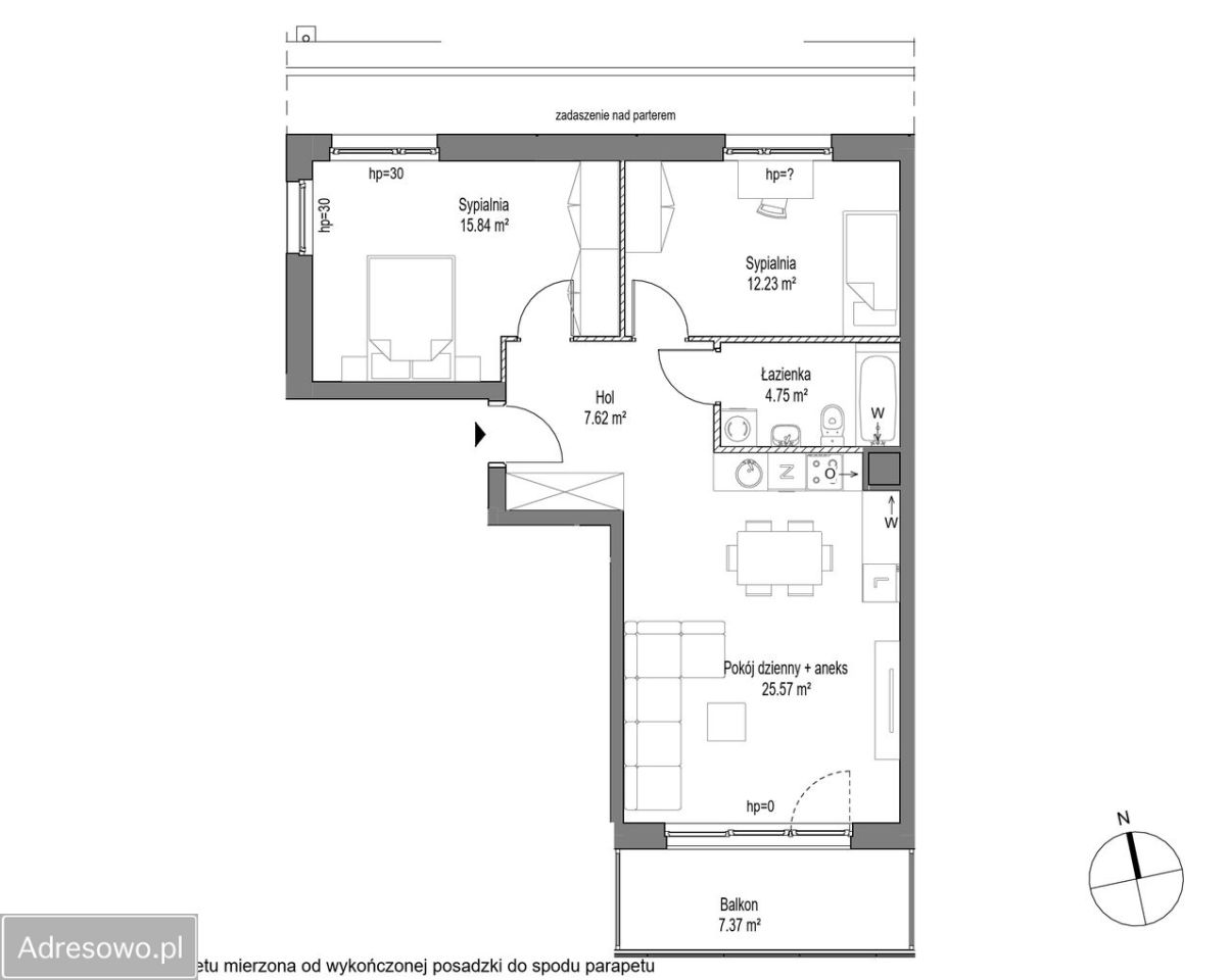 Mieszkanie 3-pokojowe Gdańsk Letnica, ul. Bernarda Filarskiego. Zdjęcie 4
