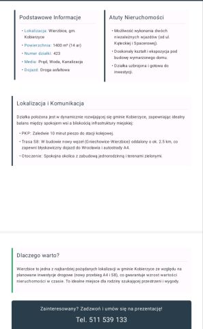 Działka budowlana Wierzbice, ul. Kątecka. Zdjęcie 1