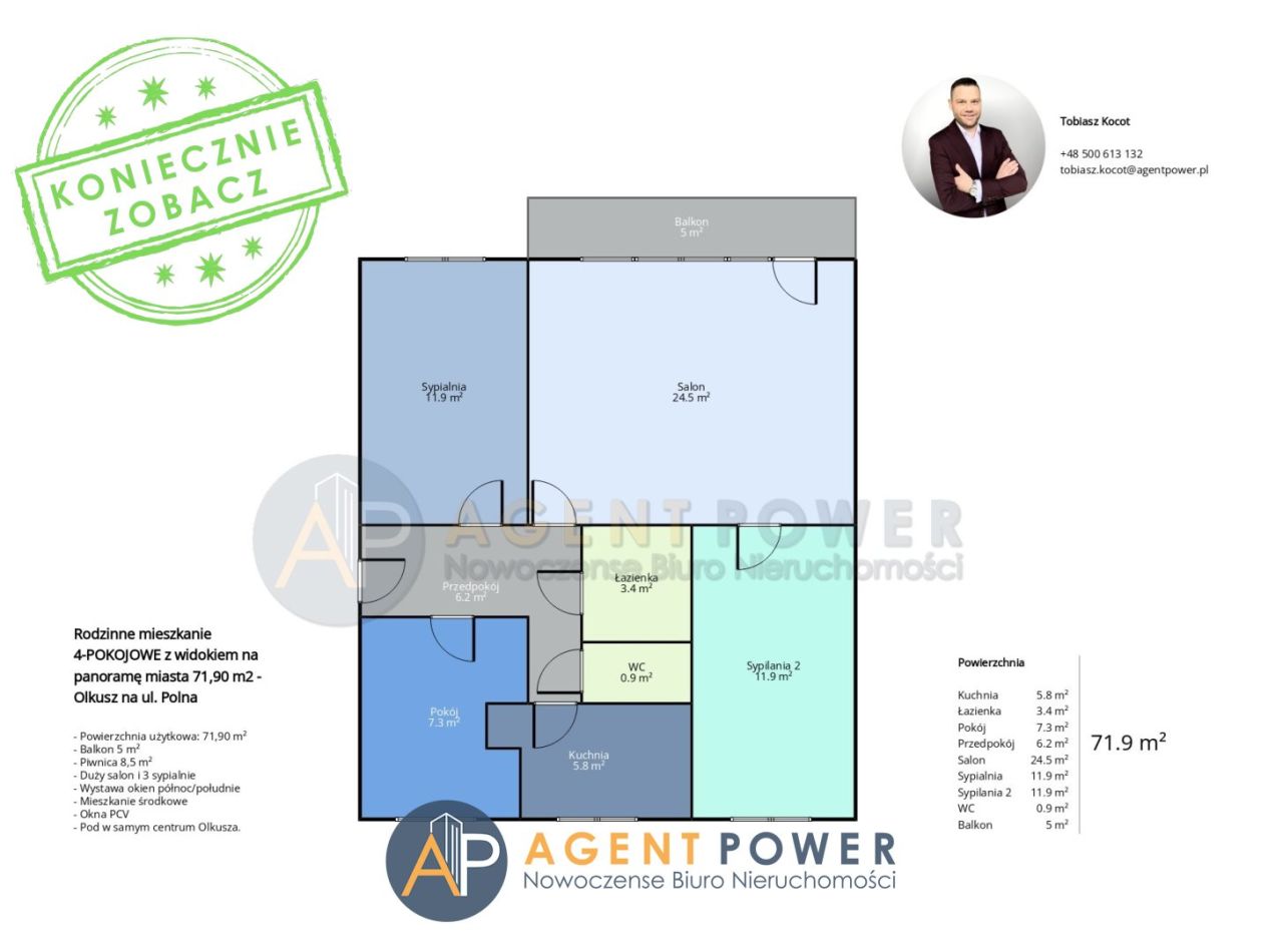 Mieszkanie 4-pokojowe Olkusz, ul. Polna. Zdjęcie 20
