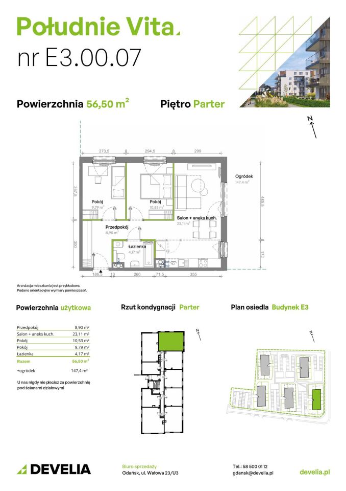 Mieszkanie 3-pokojowe Gdańsk Orunia Górna, ul. Kazimierza Wielkiego. Zdjęcie 7