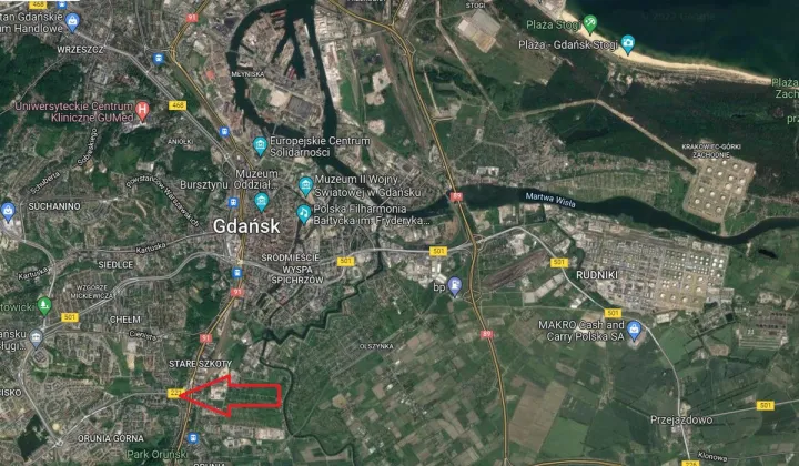 Działka inwestycyjna Gdańsk Orunia, ul. Podmiejska