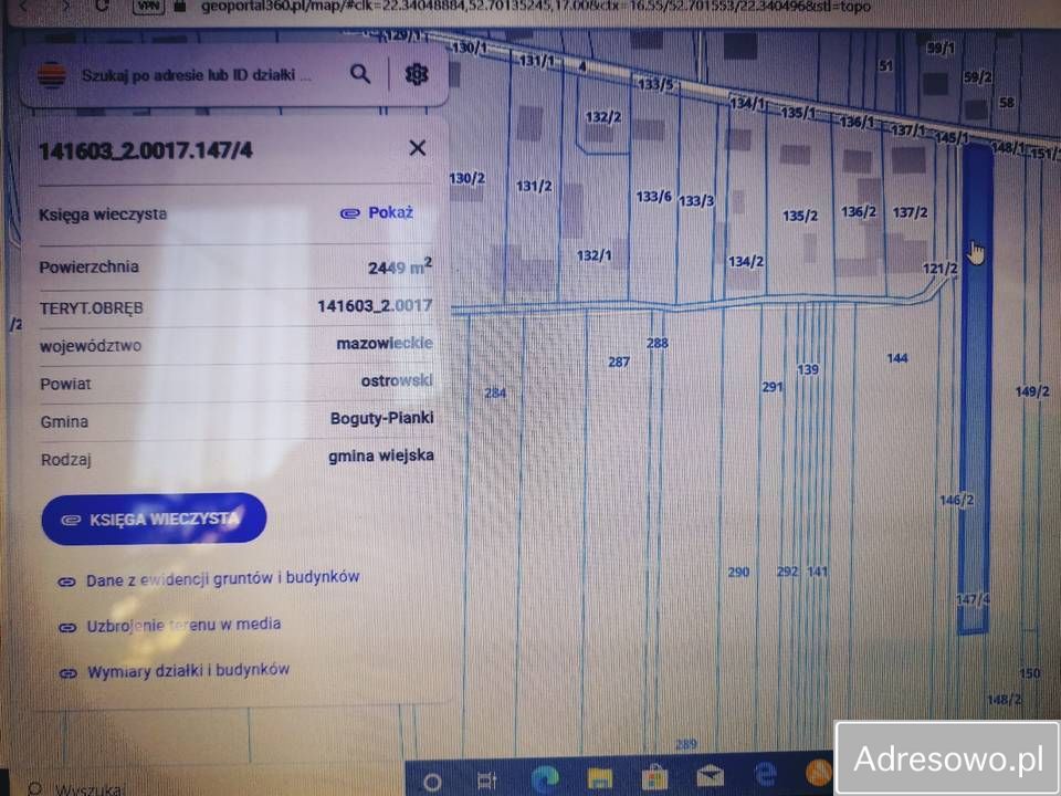 Działka rolna Kunin-Zamek