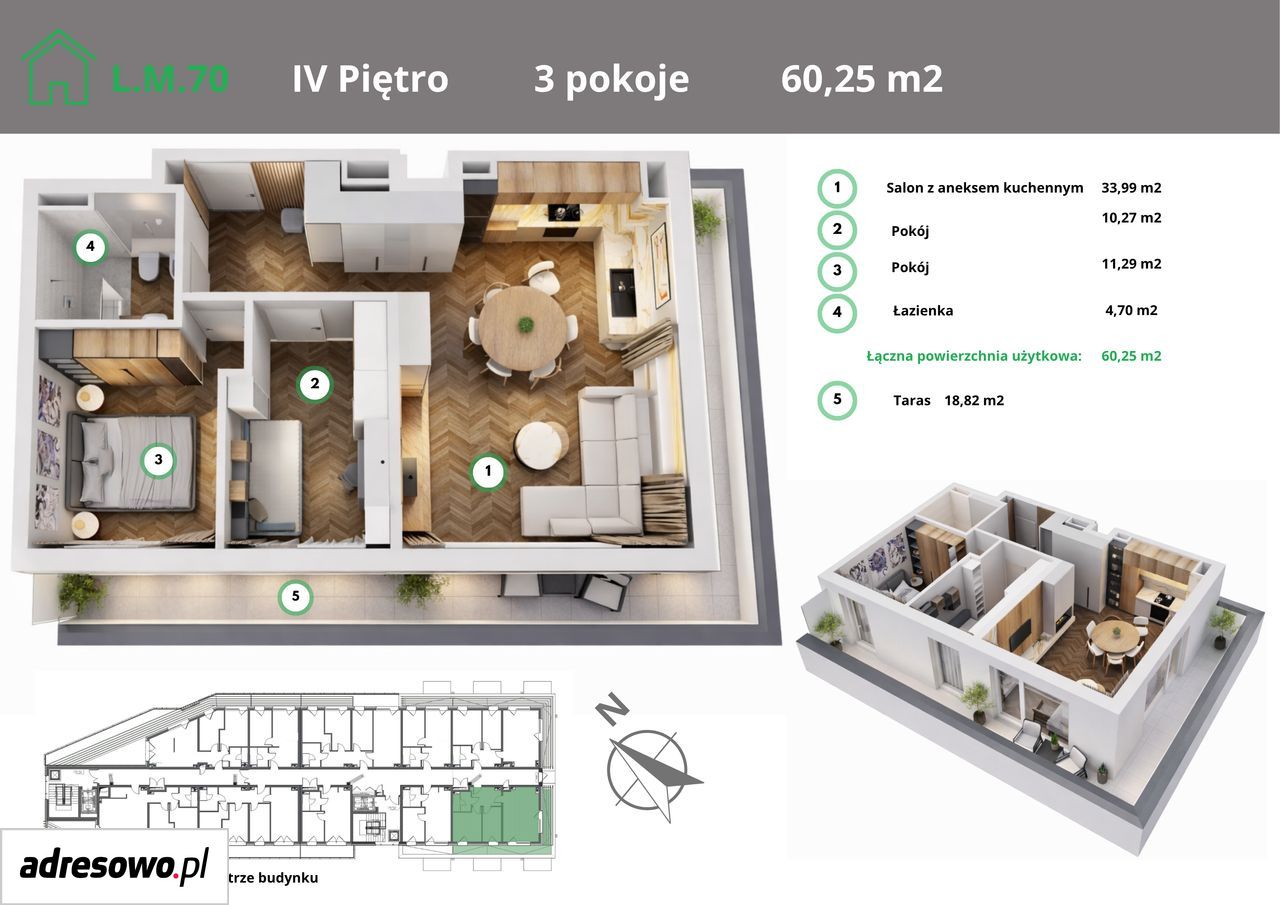 Mieszkanie 3-pokojowe Świnoujście, ul. Nowokarsiborska. Zdjęcie 4