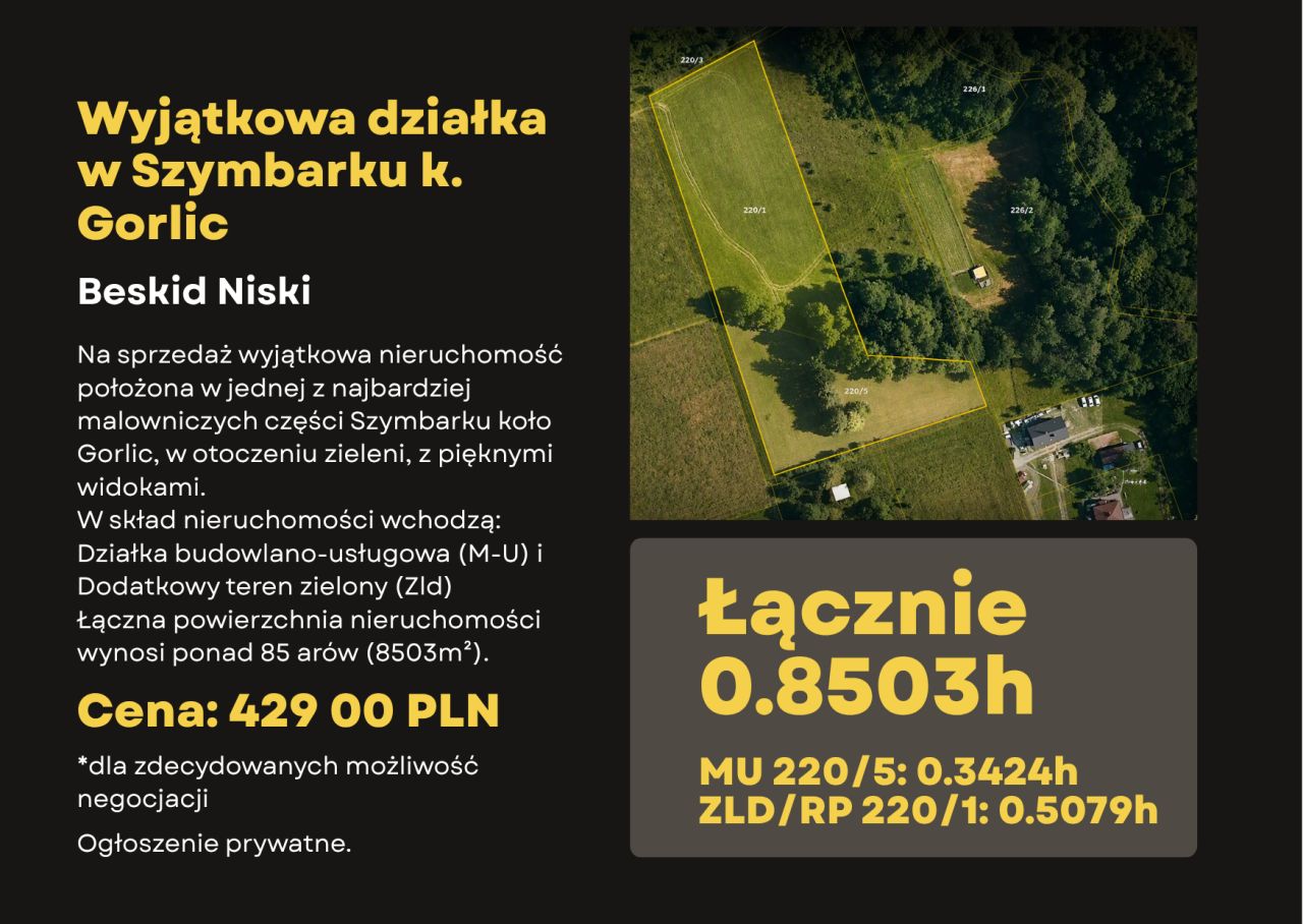 Działka rolno-budowlana Szymbark. Zdjęcie 1