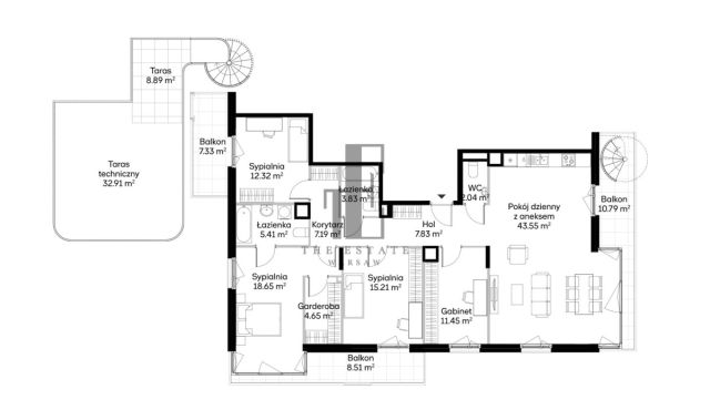 Mieszkanie 5-pokojowe Warszawa Mokotów, ul. Białego Dębu. Zdjęcie 9