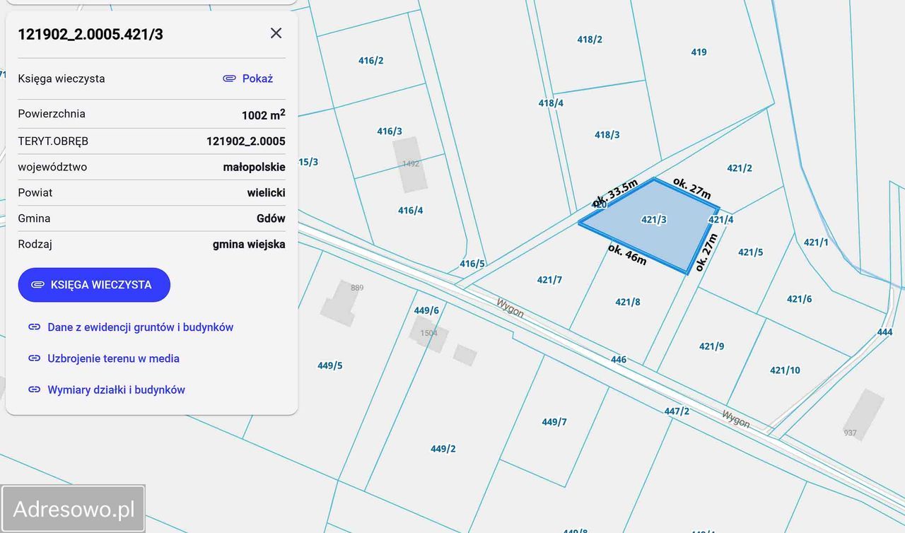 Działka budowlana Gdów, ul. Wygon. Zdjęcie 7