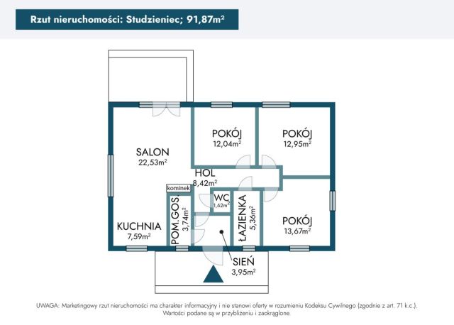 dom wolnostojący, 4 pokoje Studzieniec. Zdjęcie 19