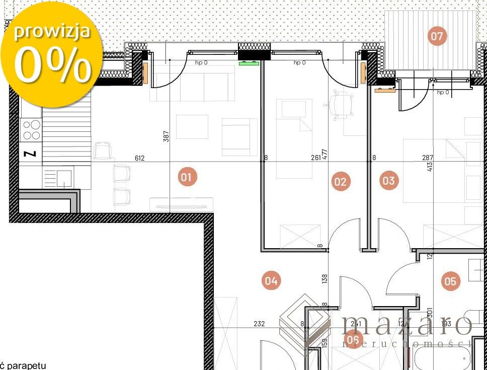 Mieszkanie 3-pokojowe Bydgoszcz Bartodzieje Wielkie. Zdjęcie 3