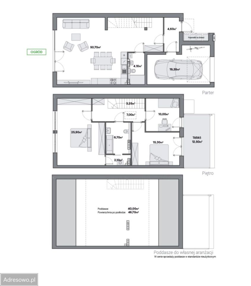 dom szeregowy, 4 pokoje Wrocław Jagodno, ul. Franza Petera Schuberta. Zdjęcie 10