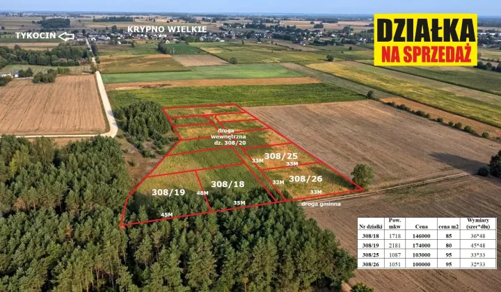 Działka budowlana Krypno Wielkie