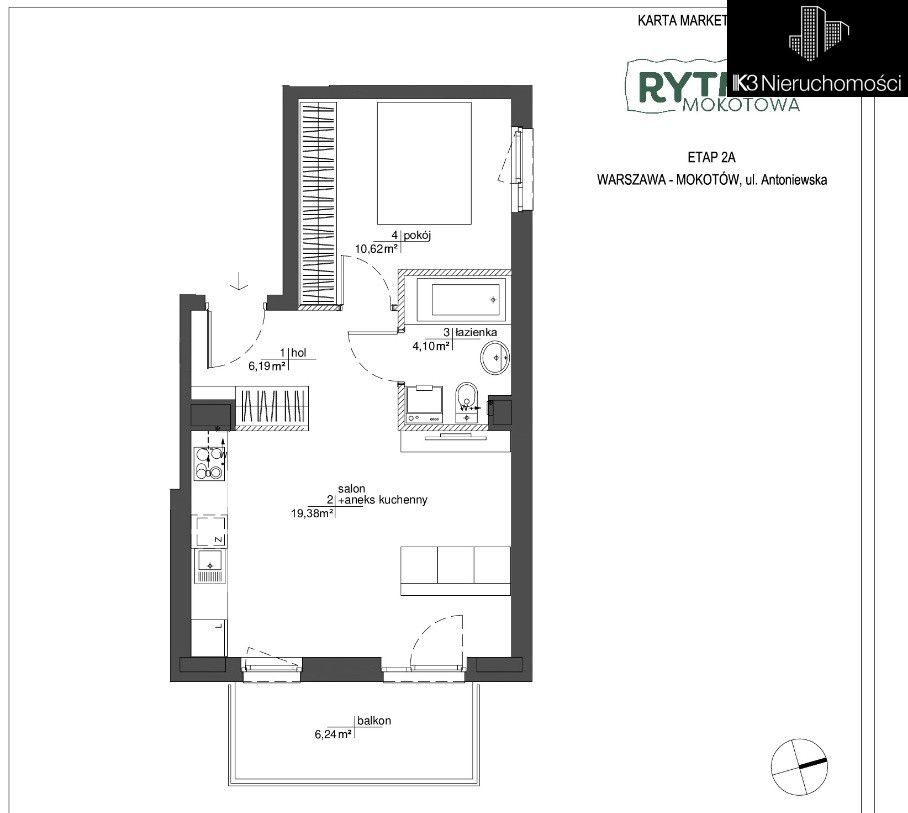 Mieszkanie 2-pokojowe Warszawa Mokotów, ul. Antoniewska. Zdjęcie 6