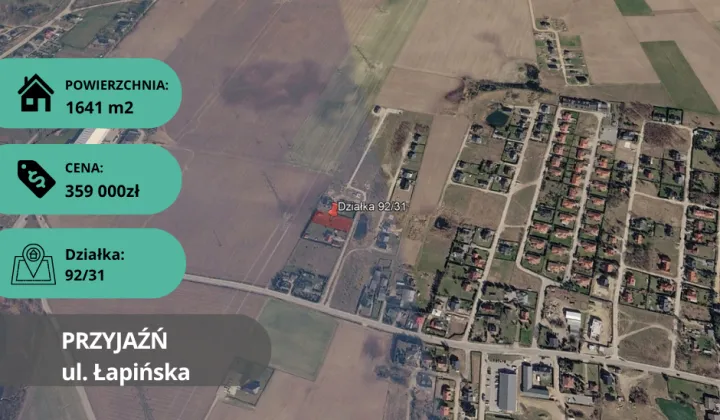 Działka rolno-budowlana Przyjaźń, ul. Łapińska