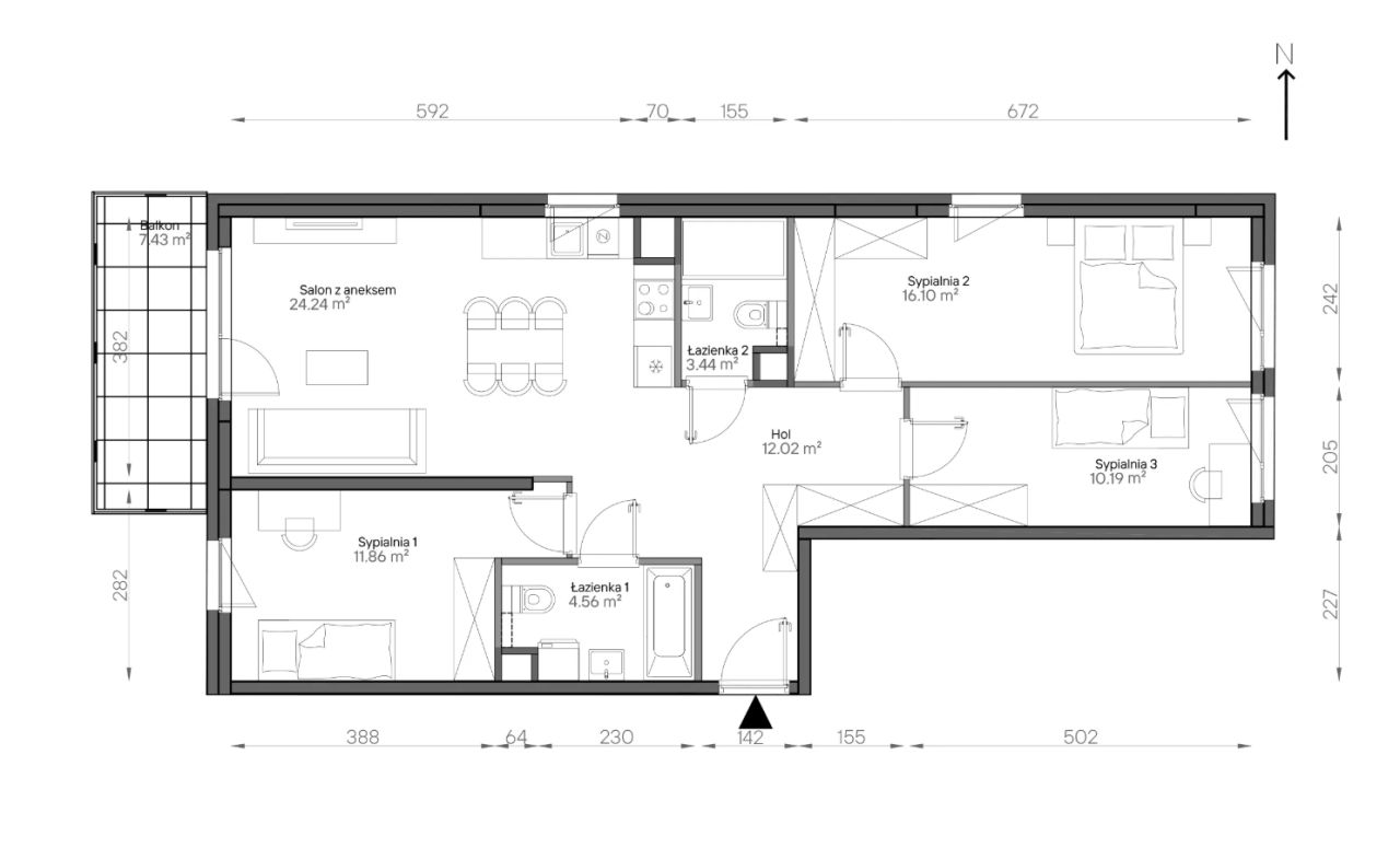 Mieszkanie 4-pokojowe Warszawa Praga-Południe, ul. Podskarbińska. Zdjęcie 7