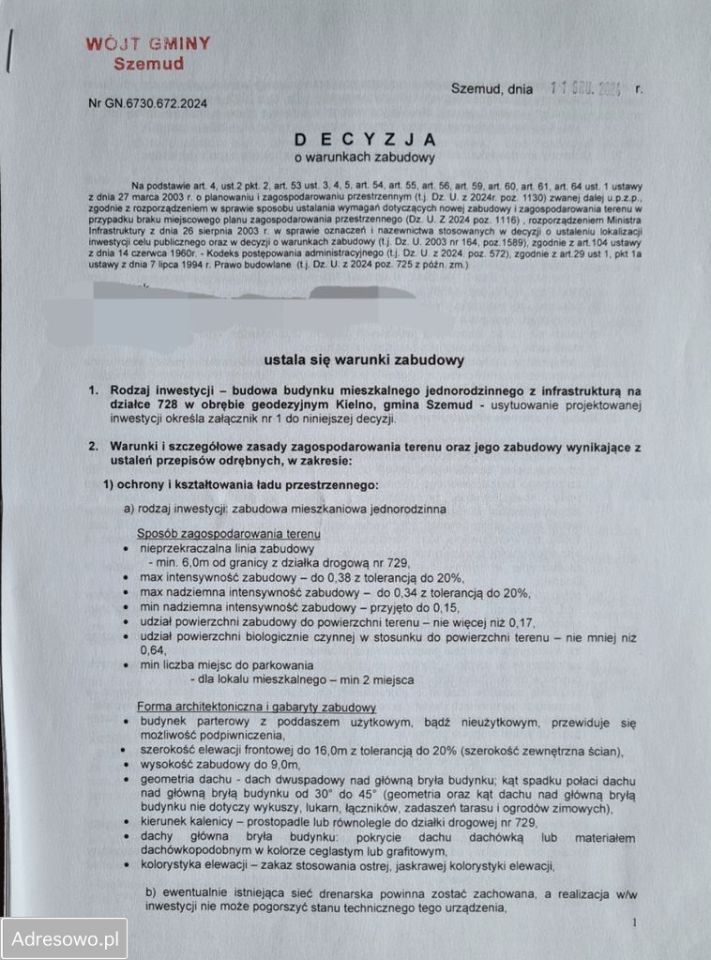 Działka rolno-budowlana Kielno, ul. Matejki. Zdjęcie 2