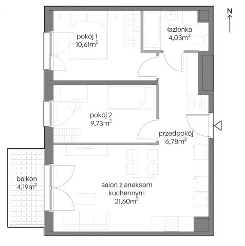 Mieszkanie 3-pokojowe Gdańsk Ujeścisko, ul. Niepołomicka. Zdjęcie 8