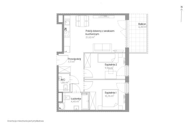 Mieszkanie 3-pokojowe Kraków Czyżyny, ul. Romana Ciesielskiego. Zdjęcie 14