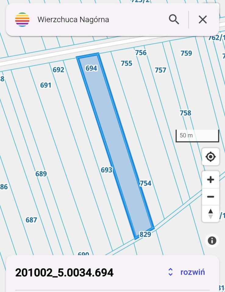 Działka rolna Wierzchuca Nagórna