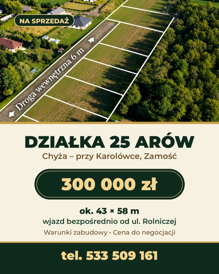 Działka budowlana Chyża, Rolnicza. Zdjęcie 1