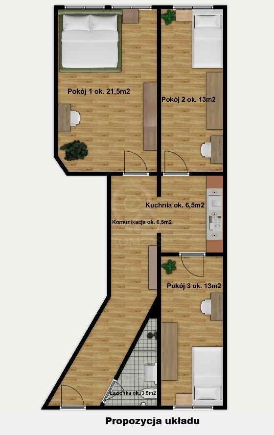 Mieszkanie 2-pokojowe Wrocław, pl. Powstańców Wielkopolskich. Zdjęcie 11