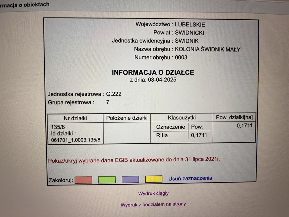 Działka inwestycyjna Kolonia Świdnik Mały. Zdjęcie 2