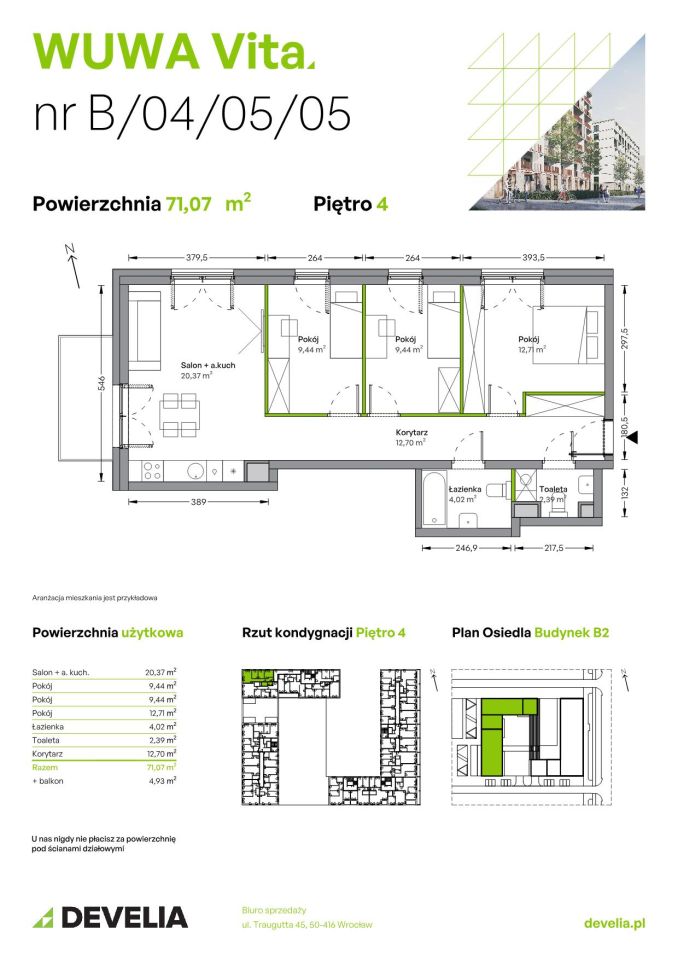 Mieszkanie 4-pokojowe Wrocław Żerniki, ul. Tadeusza Brzozy. Zdjęcie 6