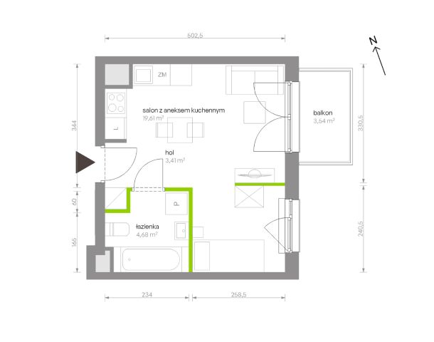 Mieszkanie 1-pokojowe Warszawa Chrzanów, ul. Szeligowska. Zdjęcie 8