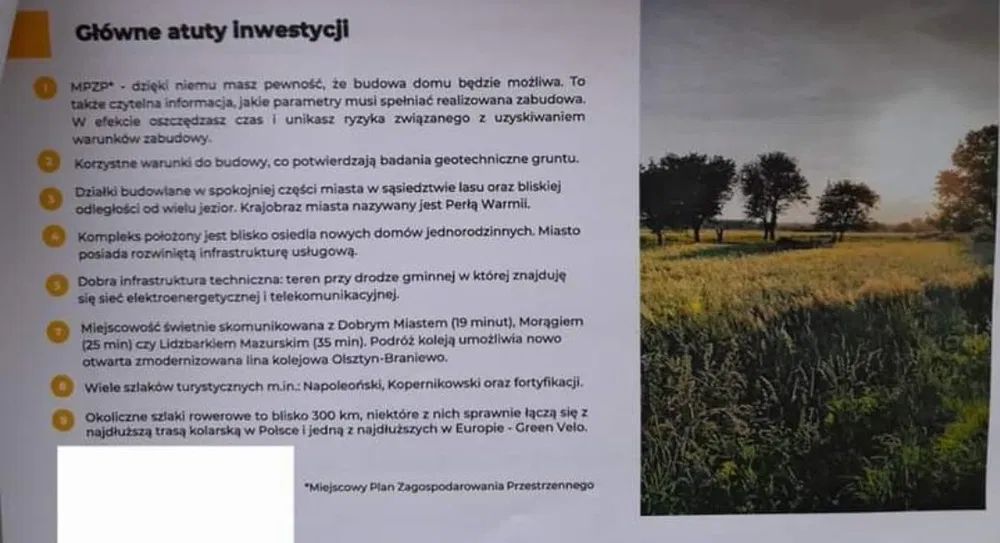 Działka budowlana Orneta. Zdjęcie 6