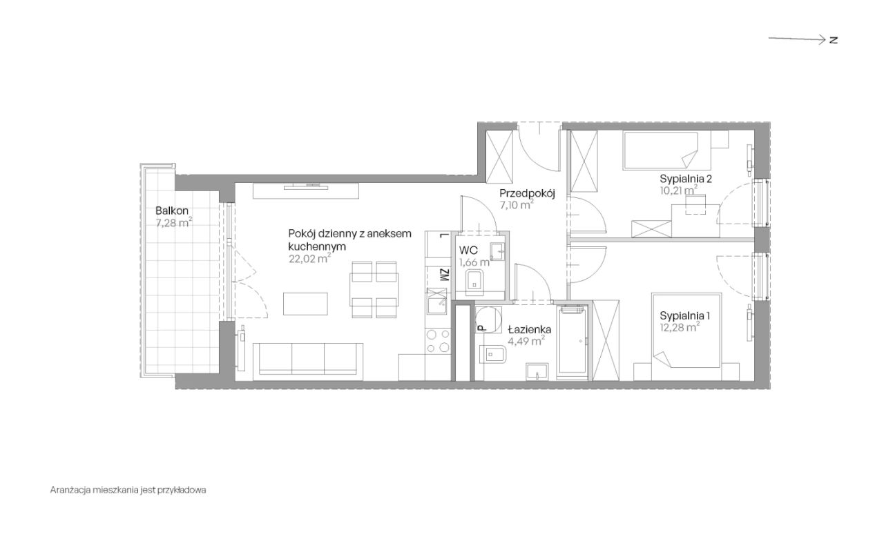 Mieszkanie 3-pokojowe Kraków Czyżyny, ul. Romana Ciesielskiego. Zdjęcie 14
