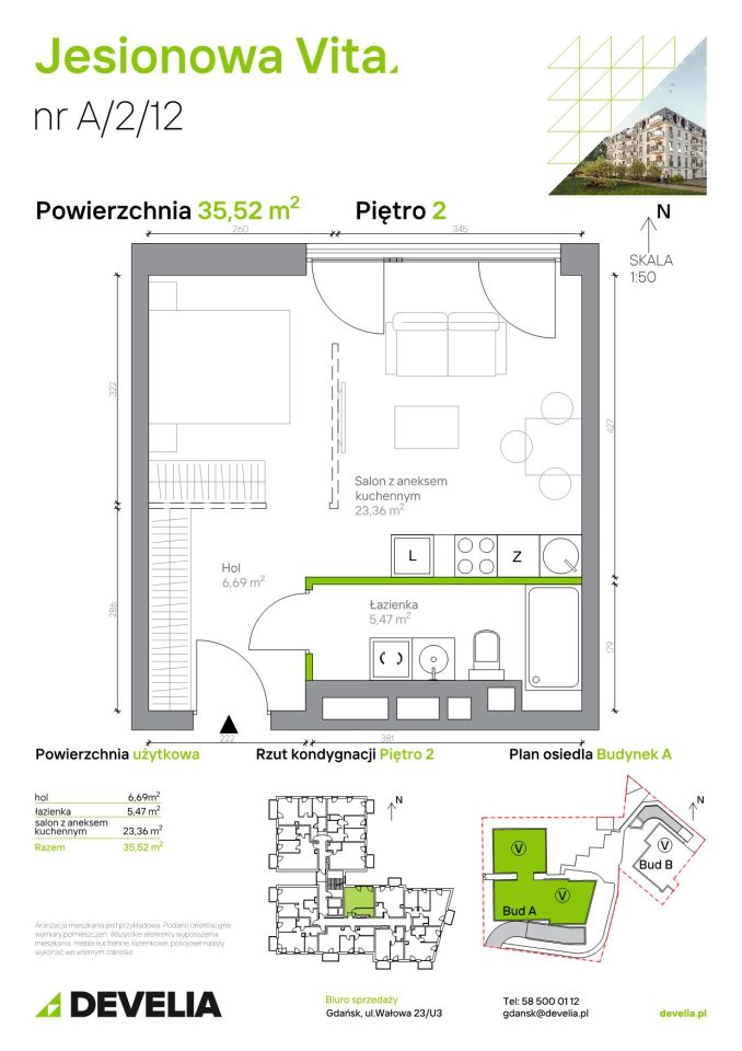 Mieszkanie 1-pokojowe Gdańsk Wrzeszcz, ul. Jesionowa. Zdjęcie 6