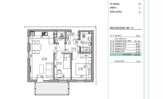 Mieszkanie 3-pokojowe Myślenice. Zdjęcie 20