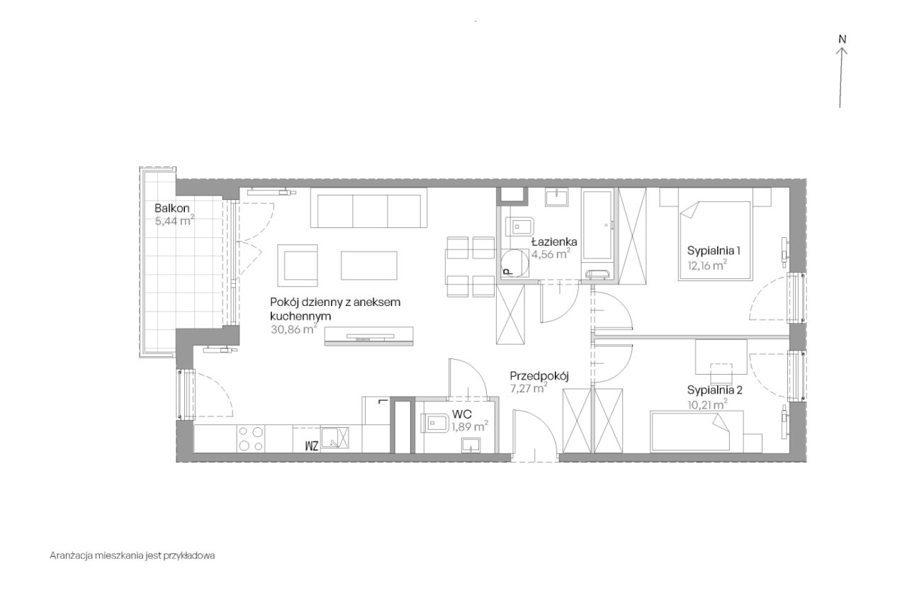 Mieszkanie 3-pokojowe Kraków Czyżyny, ul. Romana Ciesielskiego. Zdjęcie 18