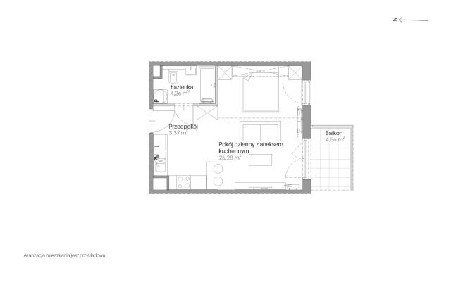 Mieszkanie 1-pokojowe Kraków Czyżyny, ul. Romana Ciesielskiego. Zdjęcie 14