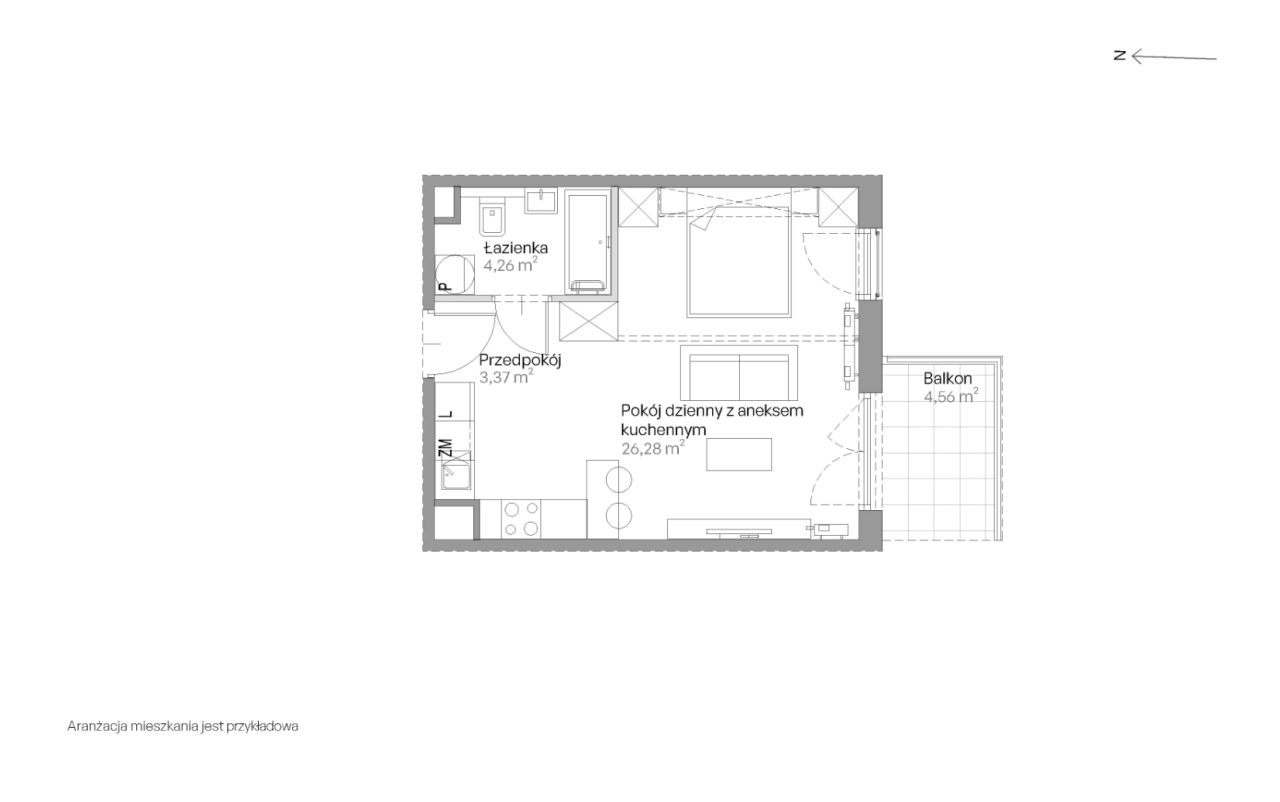 Mieszkanie 1-pokojowe Kraków Czyżyny, ul. Romana Ciesielskiego. Zdjęcie 14