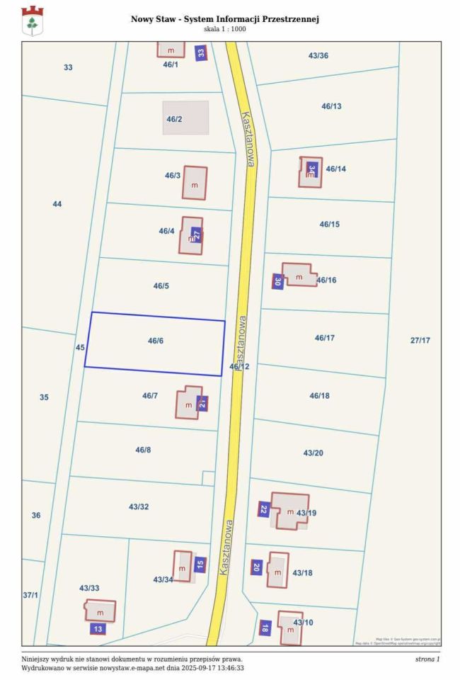 Działka budowlana Nowy Staw, ul. Kasztanowa. Zdjęcie 2