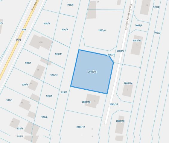 Działka budowlana Krobia, ul. Cypriana Kamila Norwida. Zdjęcie 1