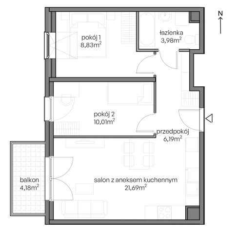 Mieszkanie 3-pokojowe Gdańsk Ujeścisko, ul. Niepołomicka. Zdjęcie 8