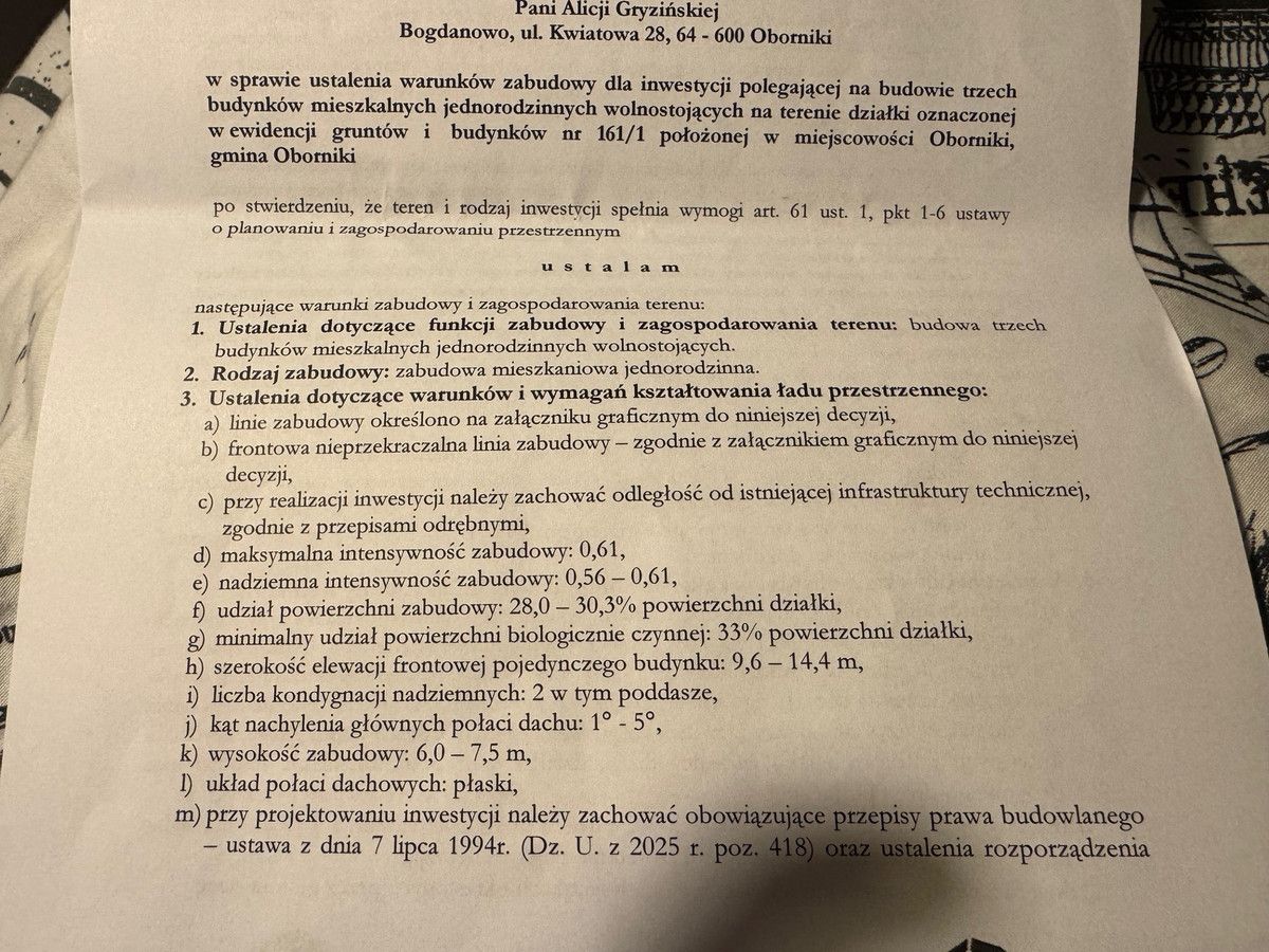 Działka budowlana Oborniki, ul. Romana Dmowskiego. Zdjęcie 2