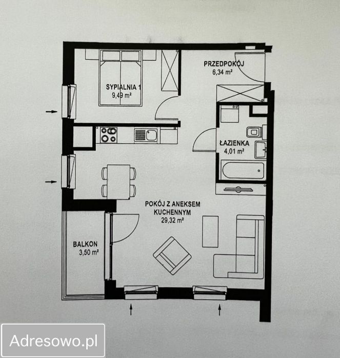 Mieszkanie 2-pokojowe Gdańsk Wrzeszcz, ul. Magellana. Zdjęcie 11