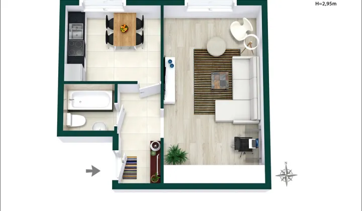 Mieszkanie 1-pokojowe Warszawa Mokotów, ul. Antoniego Józefa Madalińskiego