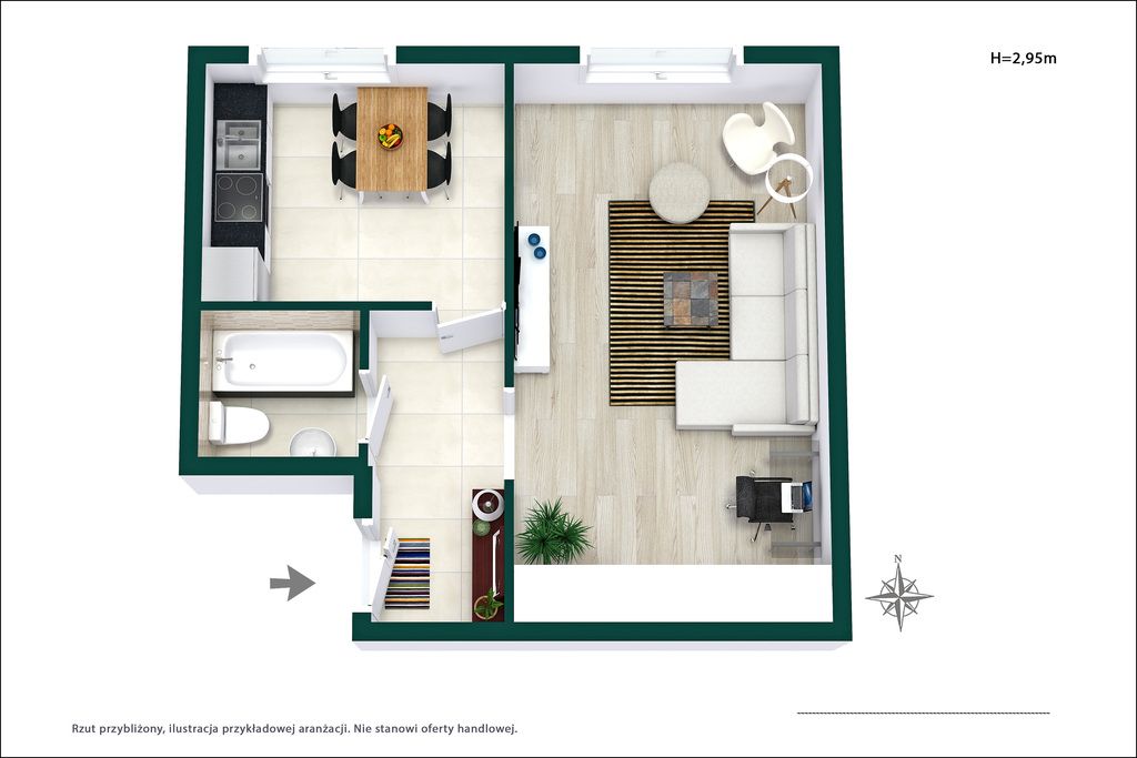 Mieszkanie 1-pokojowe Warszawa Mokotów, ul. Antoniego Józefa Madalińskiego. Zdjęcie 1