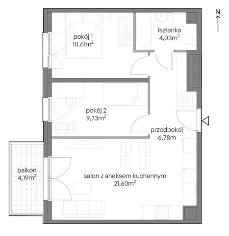 Mieszkanie 3-pokojowe Gdańsk Ujeścisko, ul. Niepołomicka. Zdjęcie 8