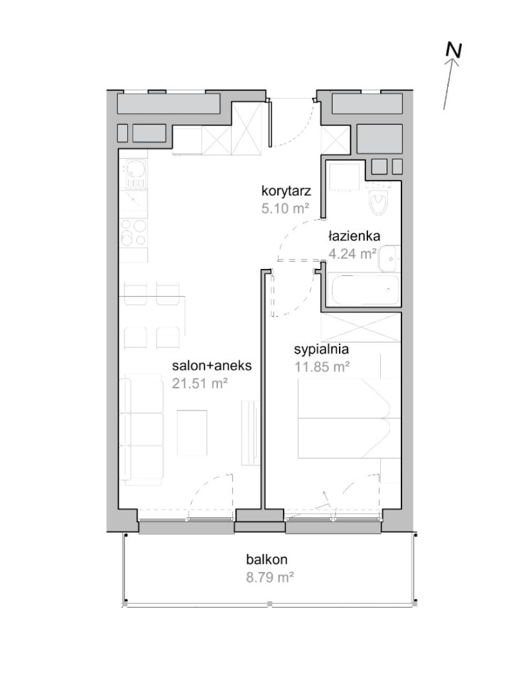 Mieszkanie 2-pokojowe Wrocław Tarnogaj, ul. Piękna. Zdjęcie 7