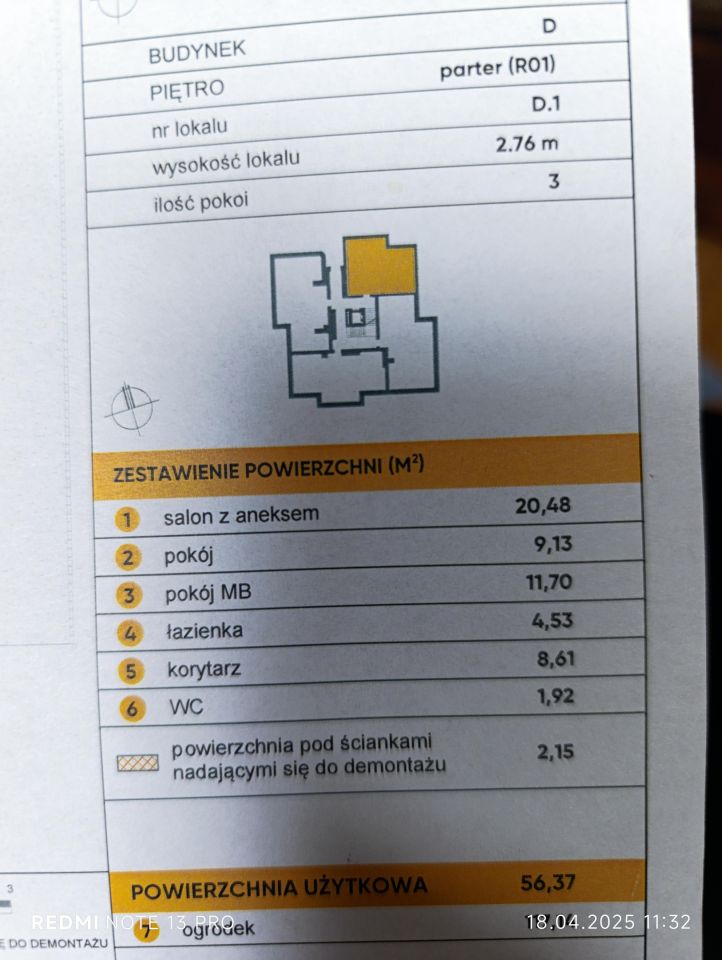 Mieszkanie 3-pokojowe Zamienie, ul. Thomasa Alva Edisona