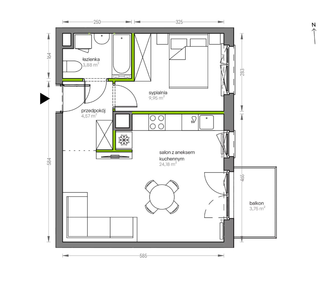 Mieszkanie 2-pokojowe Kraków Płaszów, ul. Myśliwska. Zdjęcie 25